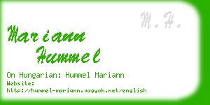 mariann hummel business card